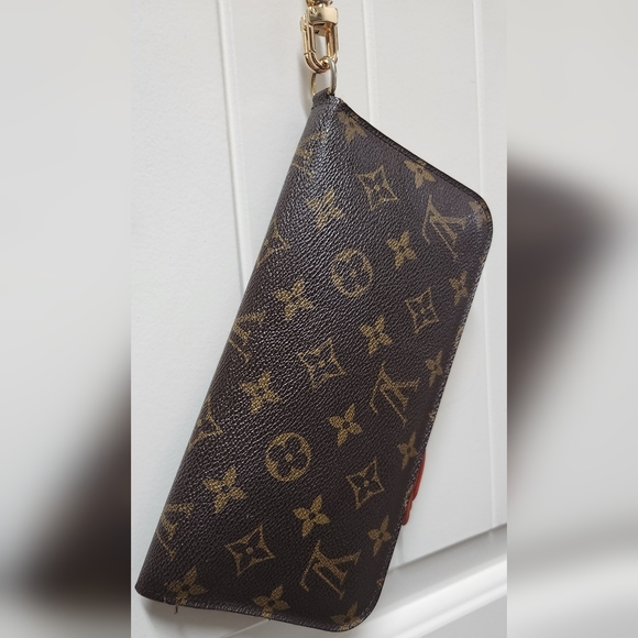 LOUIS VUITTON Rouge Monogram Coated Canvas Wallet/Wristlet/Bag - Picture 5 of 15